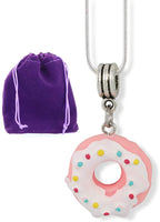 Emerald Park Jewelry Donut (Pink Doughnut with White Icing and Sprinkles) Charm Snake Chain Necklace Fun Donut Necklace Jewelry-0