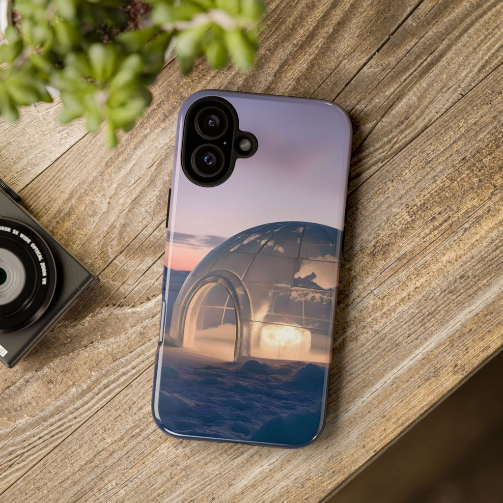 Arctic Igloo Twilight Snow Landscape, Phone Case