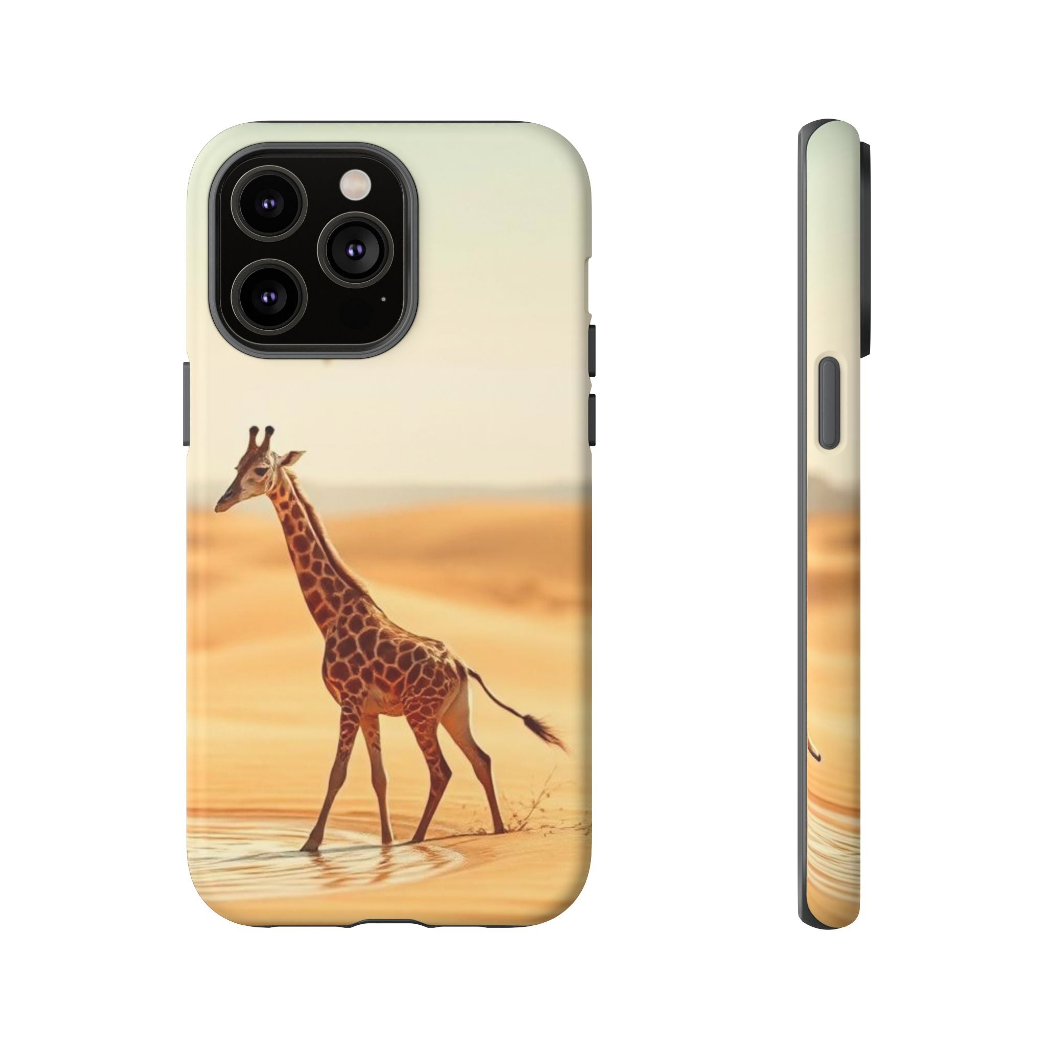 Giraffe Desert Scene, Phone Case