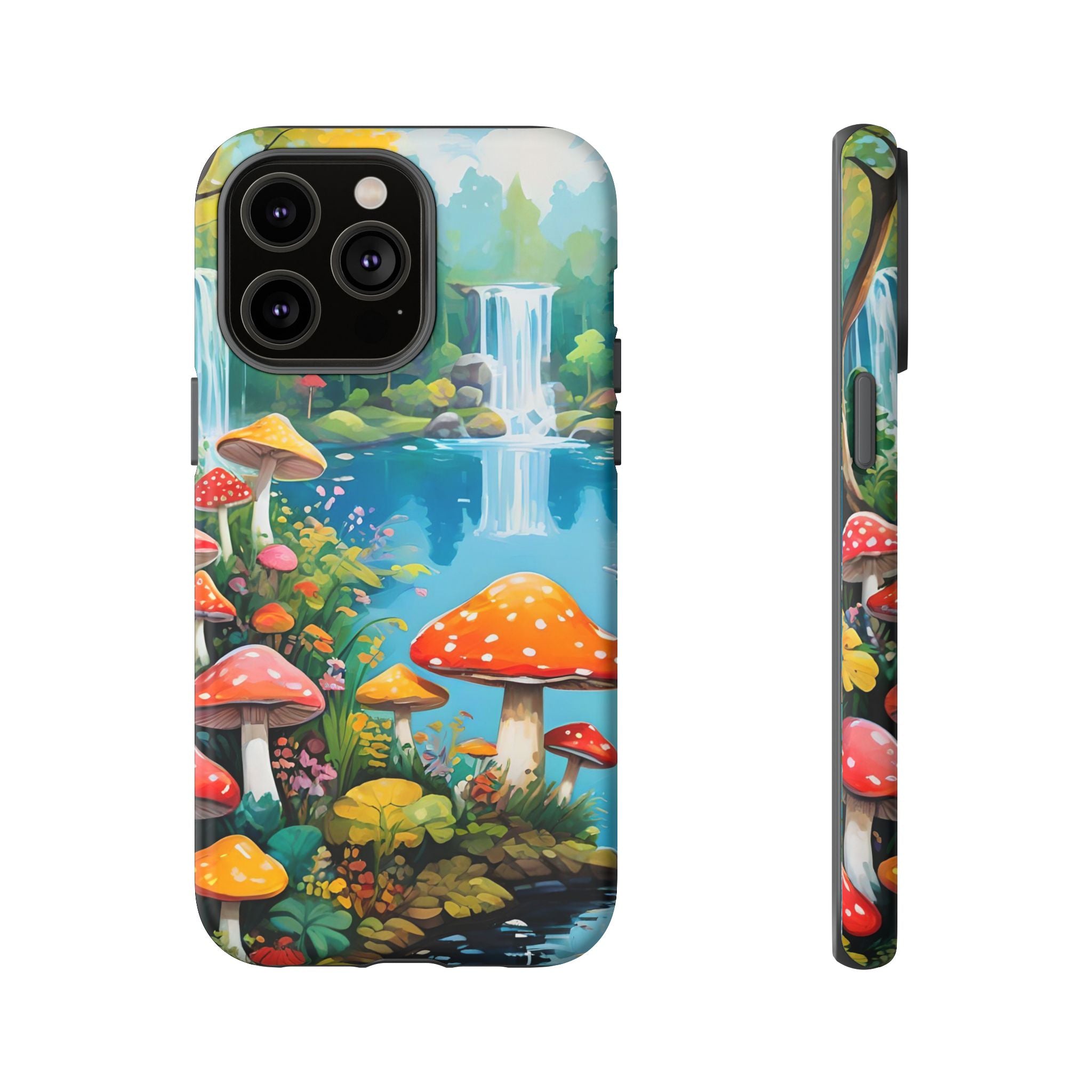 Mushroom Phone Case with Vibrant Nature Scene