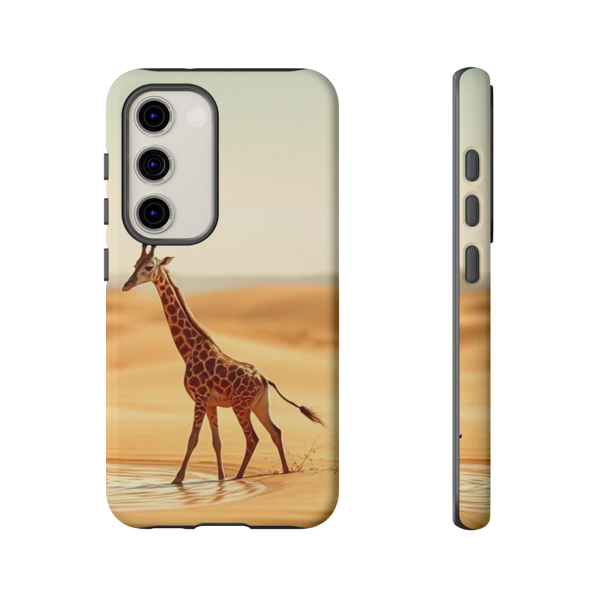 Giraffe Desert Scene, Phone Case