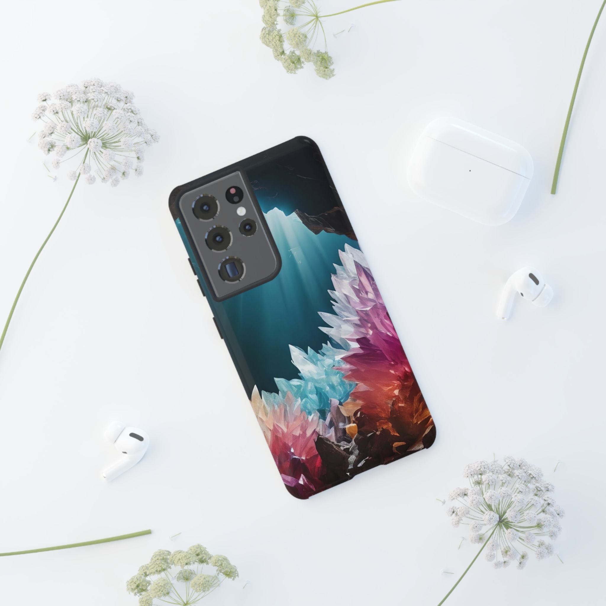 Colorful Crystal Cave Light Beam, Phone Case