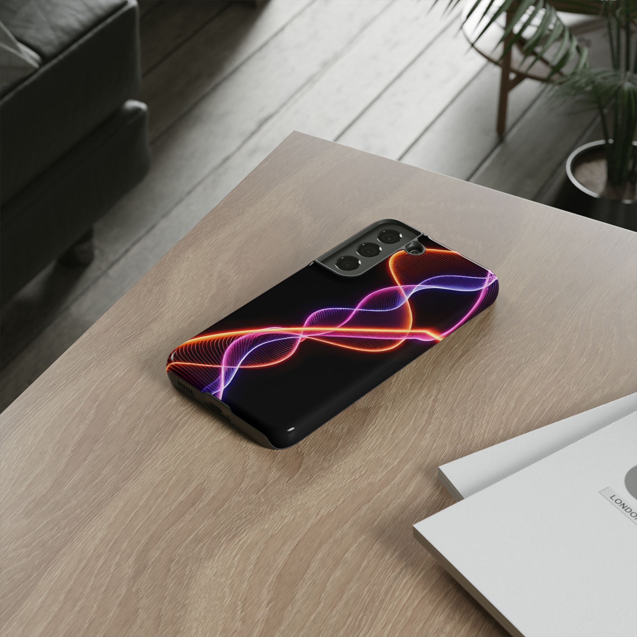 Vibrant Phone Case with Abstract Light Design, Artistic Phone Cover, Modern Tech Accessory, Gift for Tech Lovers, Personalized Phone Case