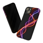 Coque de téléphone vibrante avec motif lumineux abstrait, coque artistique, accessoire technologique moderne, cadeau pour les passionnés de technologie, coque de téléphone personnalisée