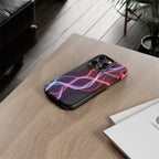 Neon Light Wave Abstract Glow, Phone Case