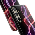 Neon Light Wave Abstract Glow, Phone Case