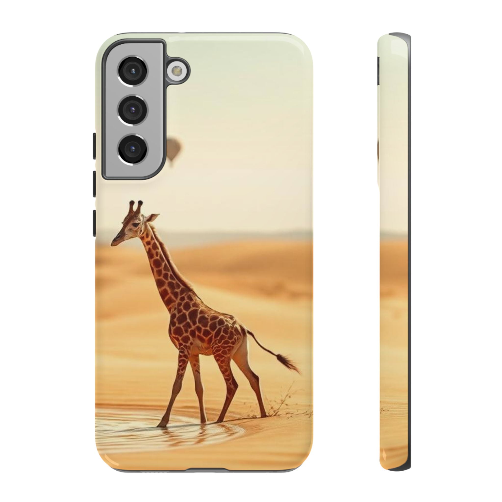 Giraffe Desert Scene, Phone Case