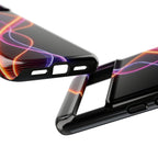 Coque de téléphone vibrante avec motif lumineux abstrait, coque artistique, accessoire technologique moderne, cadeau pour les passionnés de technologie, coque de téléphone personnalisée