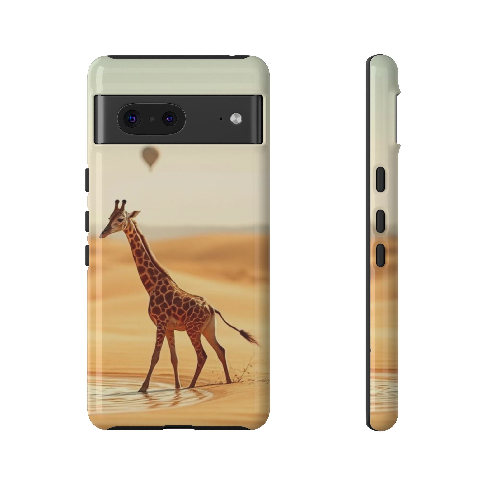 Giraffe Desert Scene, Phone Case