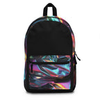 Holographic Iridescent Foil Shine Design, Black Backpack
