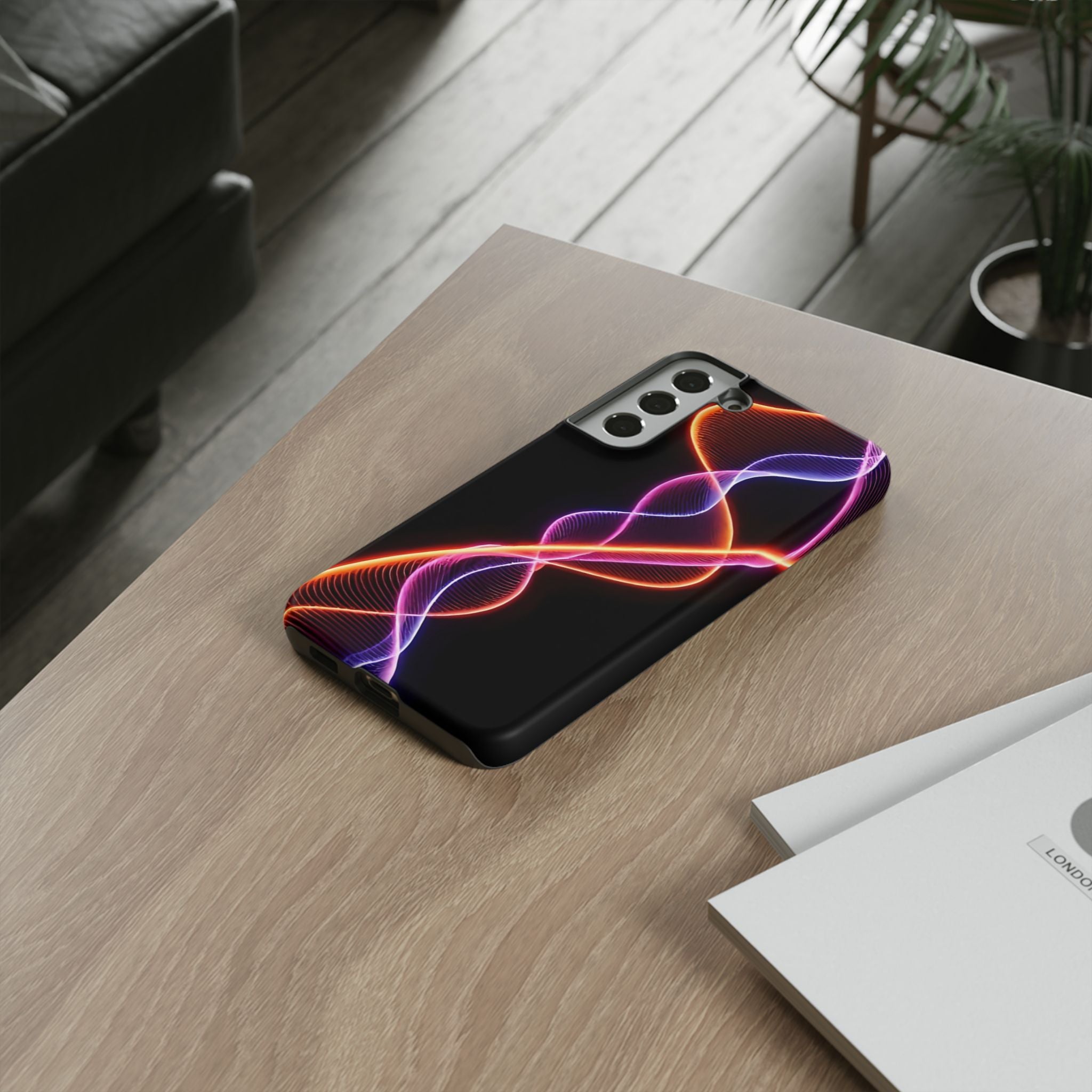 Vibrant Phone Case with Abstract Light Design, Artistic Phone Cover, Modern Tech Accessory, Gift for Tech Lovers, Personalized Phone Case