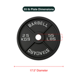 Cast Iron Weight Plates - Standard, Olympic in LBs, KGs