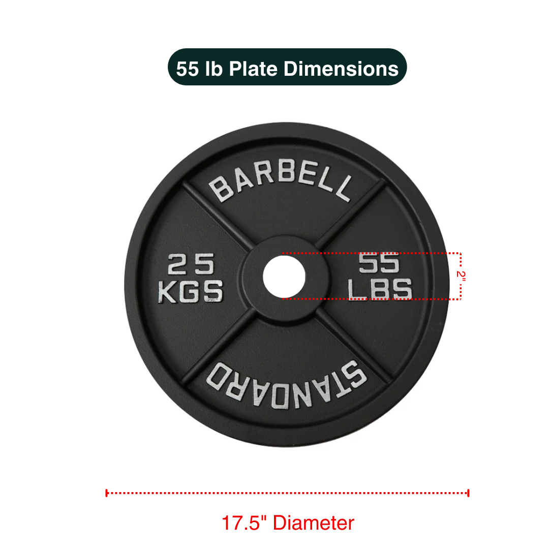 Cast Iron Weight Plates - Standard, Olympic in LBs, KGs