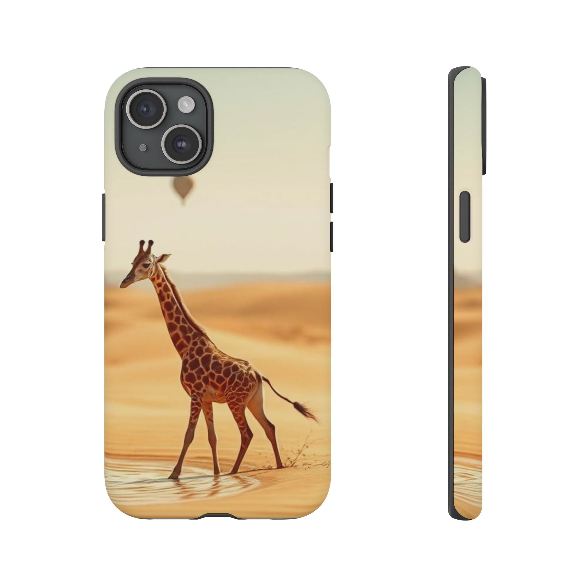 Giraffe Desert Scene, Phone Case