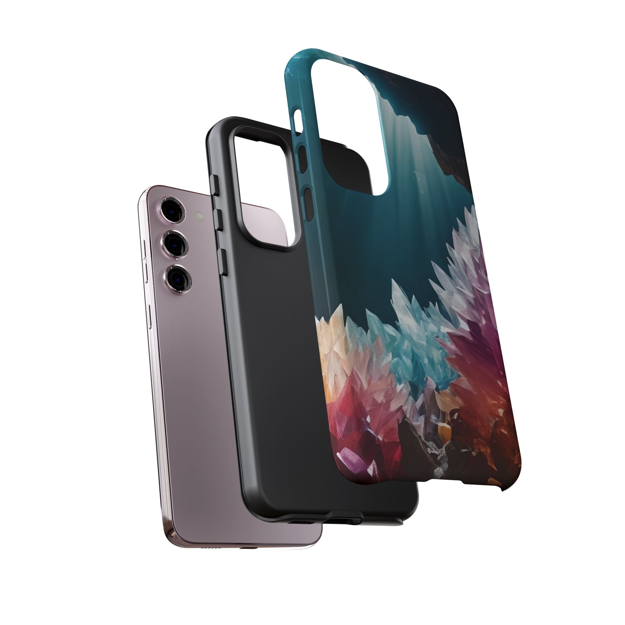 Colorful Crystal Cave Light Beam, Phone Case