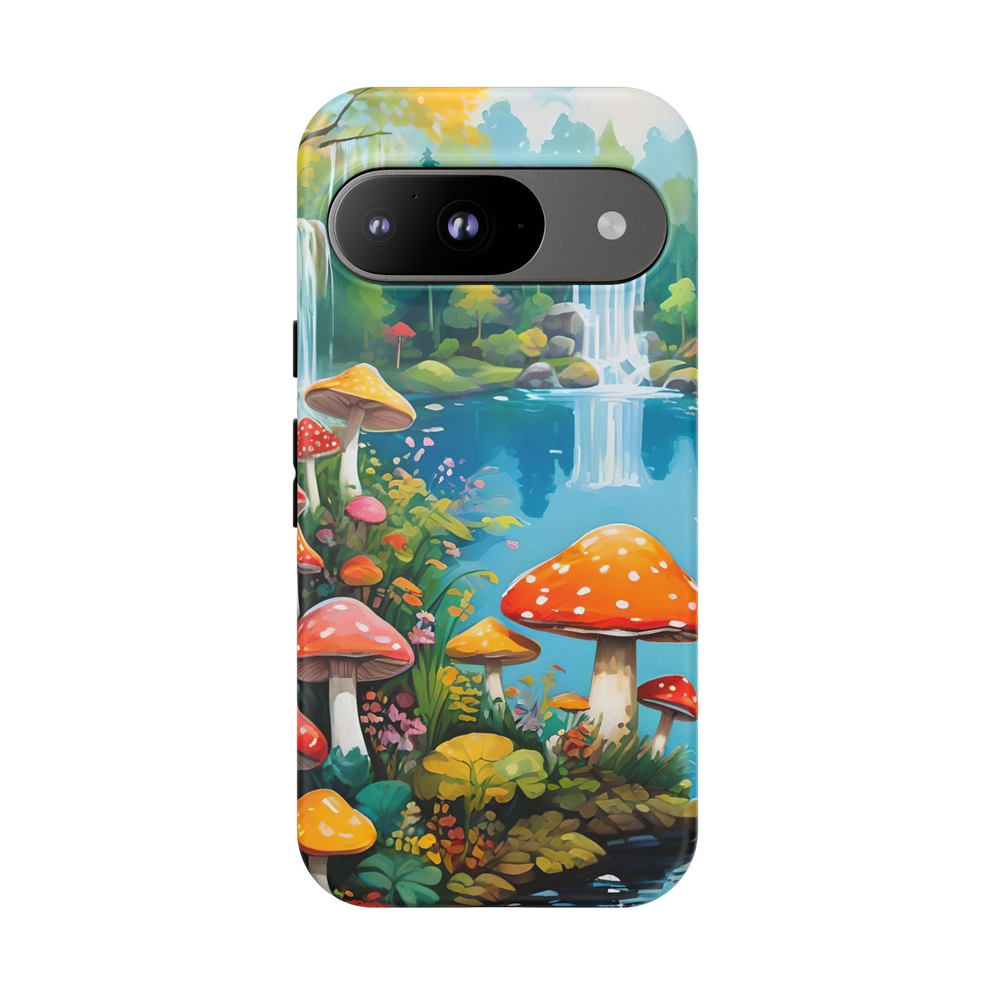 Mushroom Phone Case with Vibrant Nature Scene