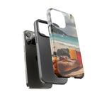 Vue d'un pique-nique sur une plage tropicale, étui pour téléphone