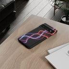 Neon Light Wave Abstract Glow, Phone Case
