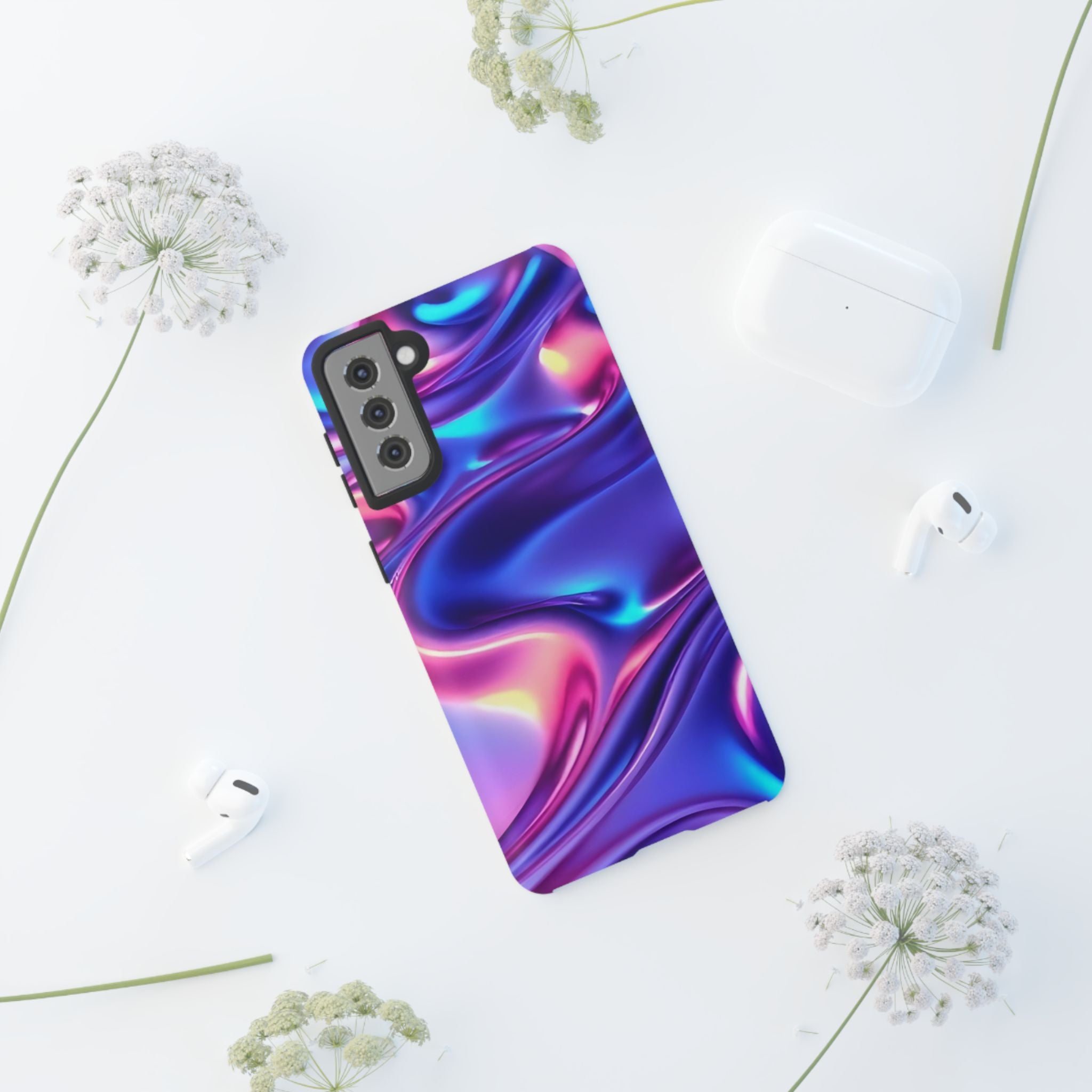 Vibrant Phone Case with Colorful Wave Design, Tough Phone Cover, Stylish Smartphone Case, Unique Gift for Her, Phone Accessories