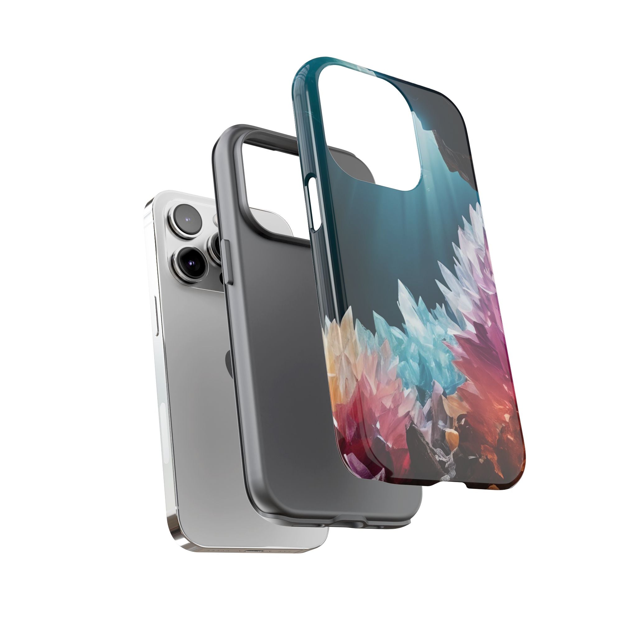 Colorful Crystal Cave Light Beam, Phone Case