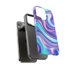 Coque de téléphone colorée, résistante, motif tourbillonnant, accessoire de téléphone dynamique, cadeau pour elle, protection mobile tendance