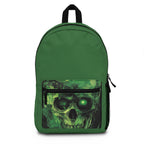 Glowing Green Skull Art Print, Green Backpack