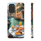 Scène de petit-déjeuner à Venise, étui de téléphone