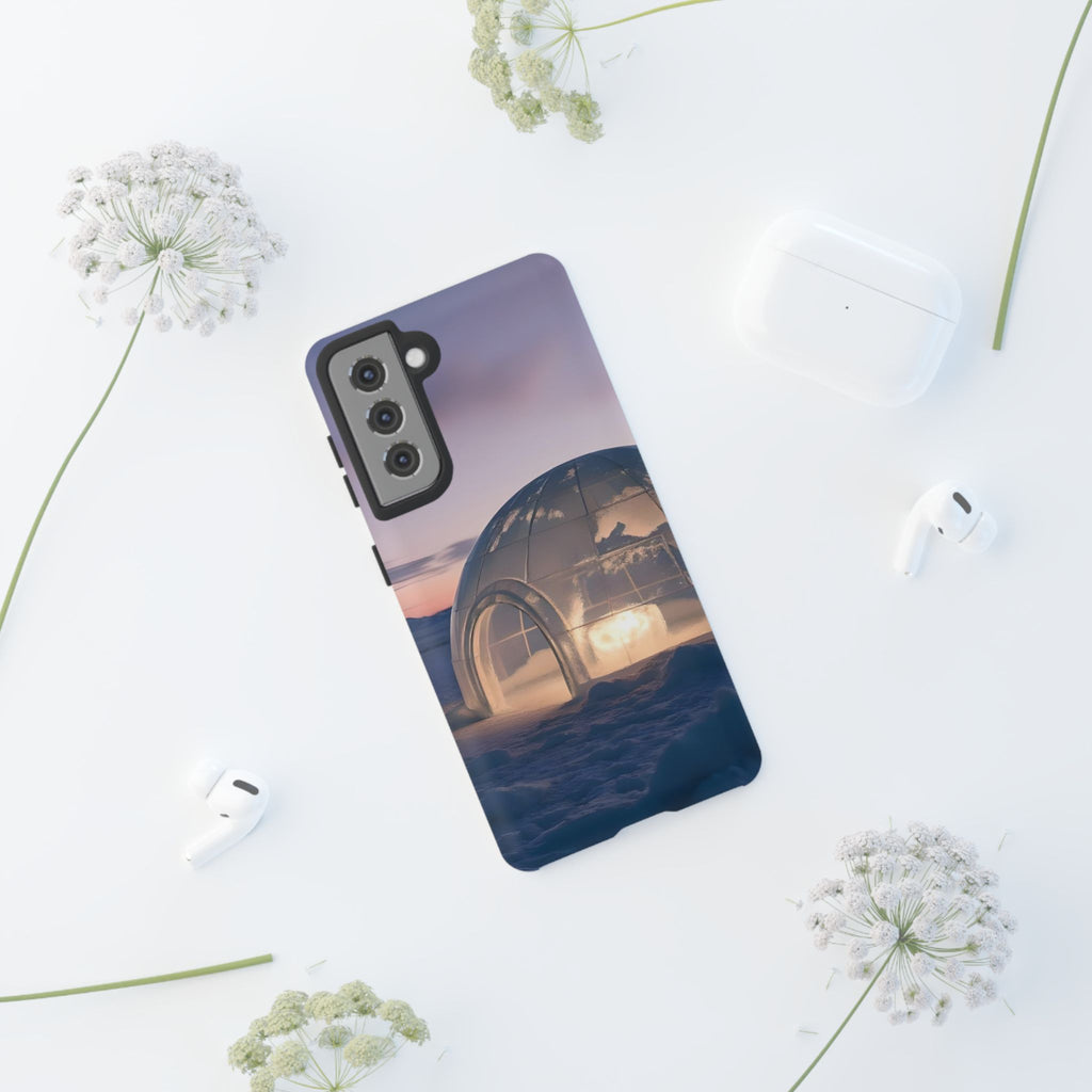 Arctic Igloo Twilight Snow Landscape, Phone Case