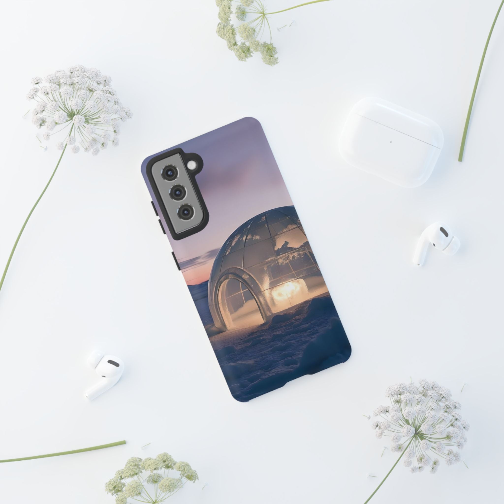 Arctic Igloo Twilight Snow Landscape, Phone Case