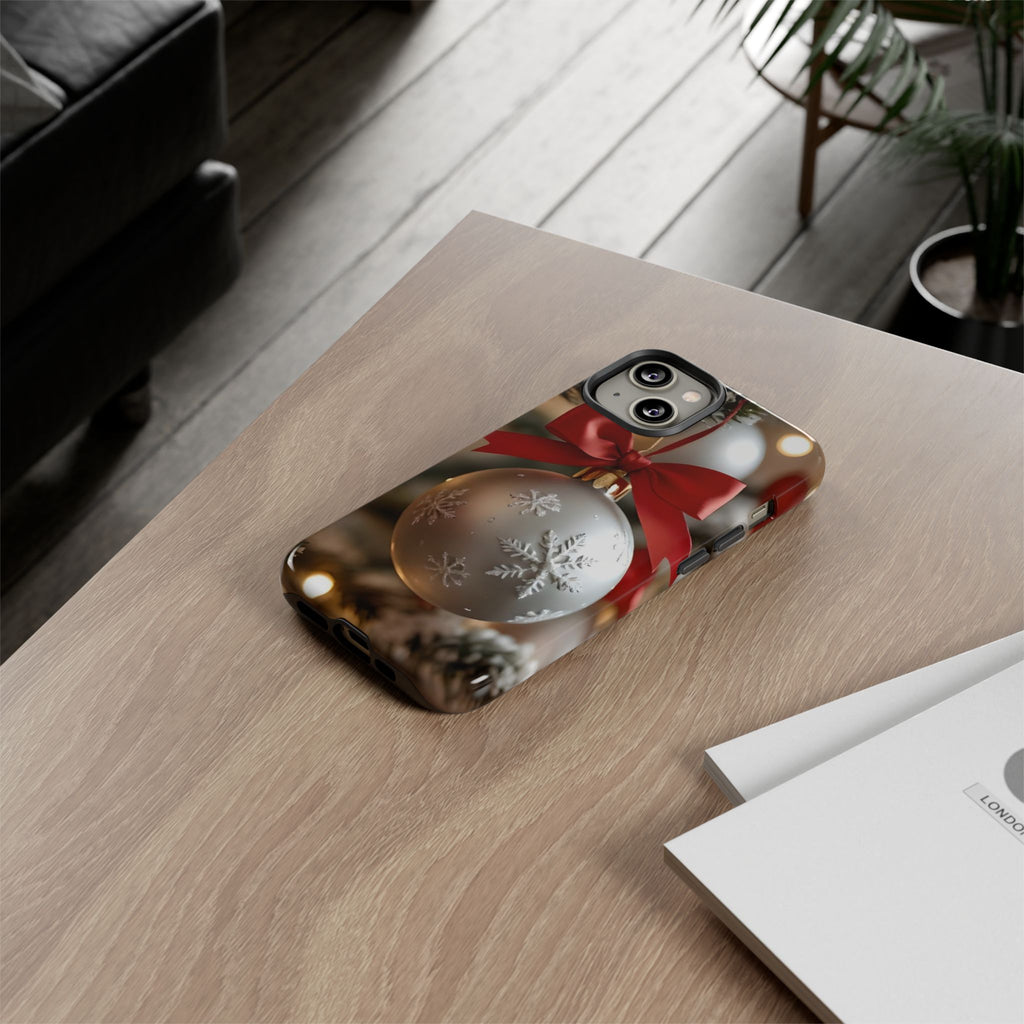 Christmas Phone Case with Seasonal Ornament Design