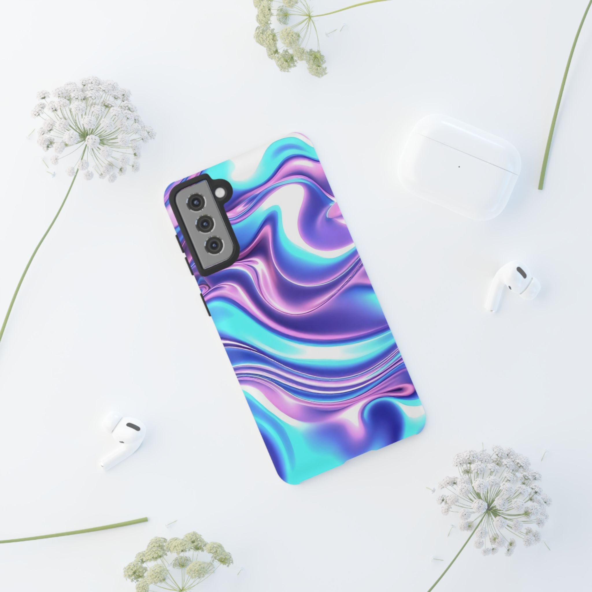 Colorful Phone Case, Tough Case, Swirl Design Phone Cover, Vibrant Phone Accessory, Gift for Her, Trendy Mobile Protection