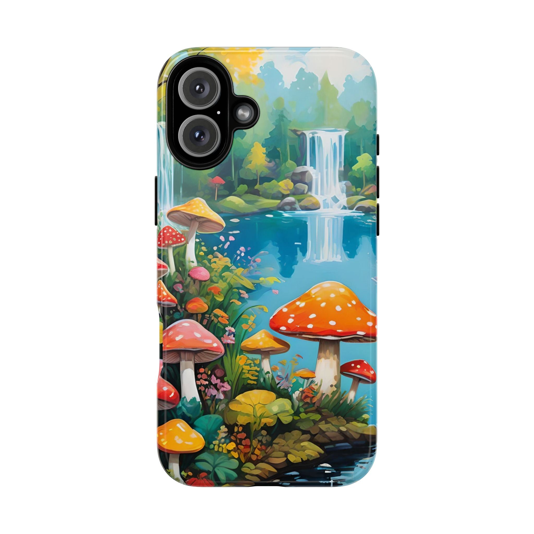Mushroom Phone Case with Vibrant Nature Scene