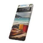 Vue d'un pique-nique sur une plage tropicale, étui pour téléphone