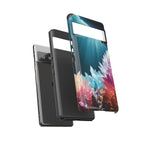 Faisceau lumineux coloré de la grotte de cristal, étui de téléphone