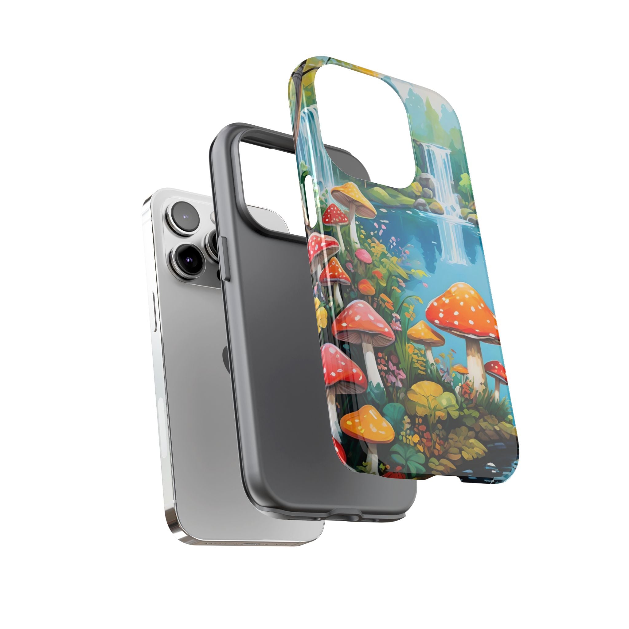 Mushroom Phone Case with Vibrant Nature Scene