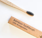 Eco Friendly Natural Bamboo Toothbrush - Activated Charcoal Bristle -