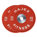 HAJEX Olympic Competition Steel Hub Bumper Plates Colored - 15, 25, 35, 45, 55 LB
