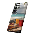 Vue d'un pique-nique sur une plage tropicale, étui pour téléphone