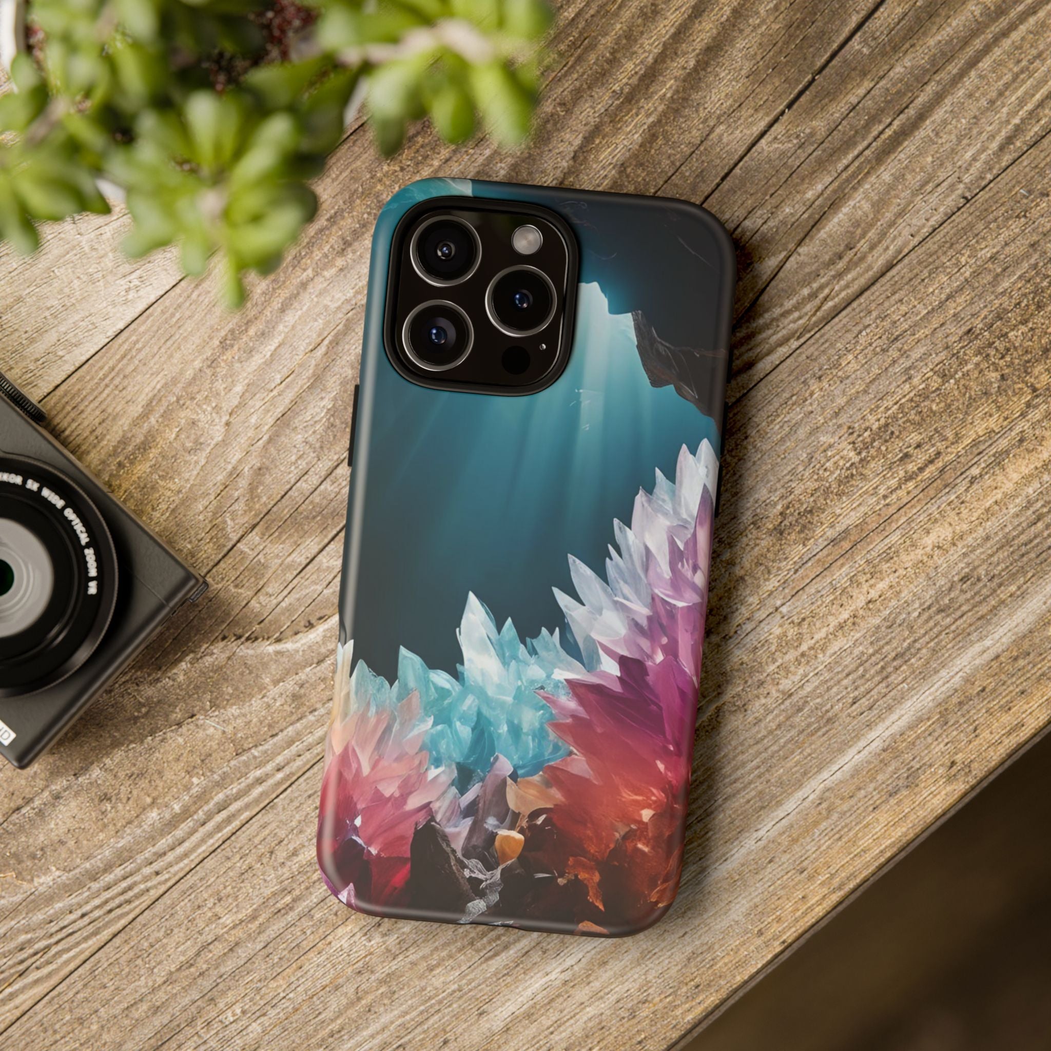 Colorful Crystal Cave Light Beam, Phone Case