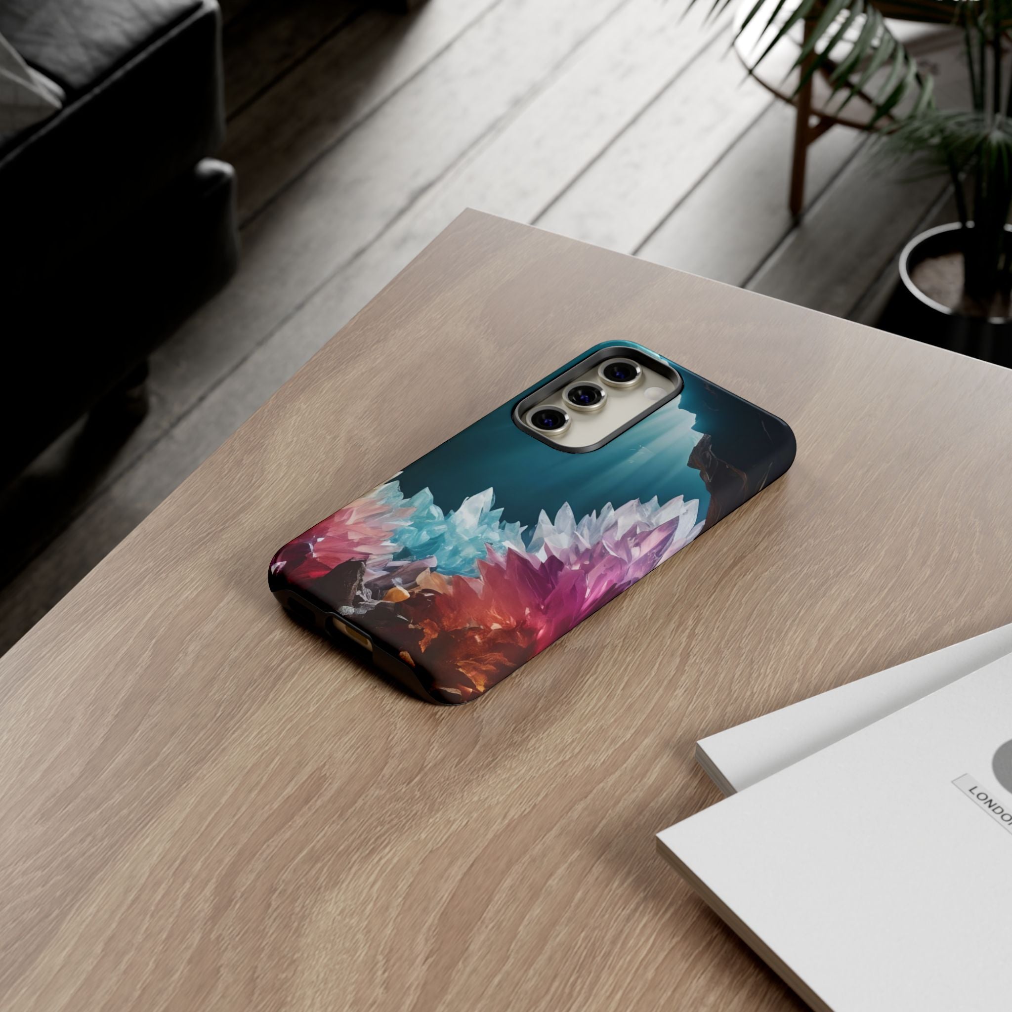 Colorful Crystal Cave Light Beam, Phone Case