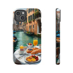 Scène de petit-déjeuner à Venise, étui de téléphone