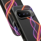 Coque de téléphone vibrante avec motif lumineux abstrait, coque artistique, accessoire technologique moderne, cadeau pour les passionnés de technologie, coque de téléphone personnalisée