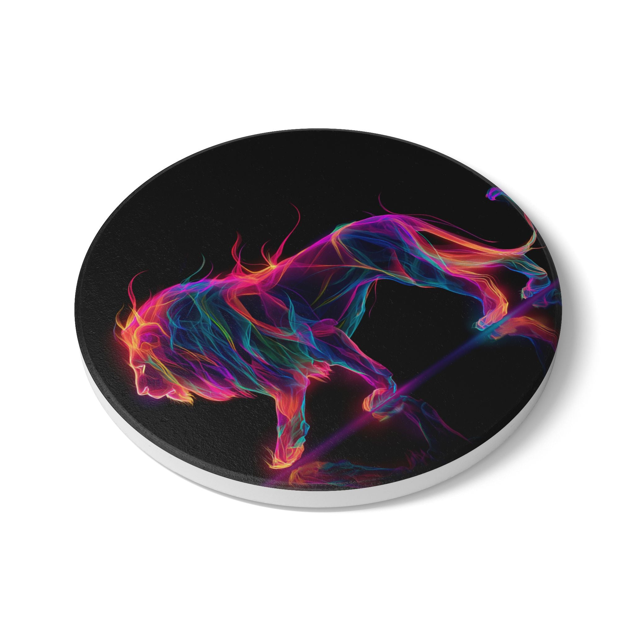 Vibrant Lion Ceramic Coaster, Colorful Home Decor, Unique Gifts for Animal Lovers, Vibrant Art Coaster, Funky Drink Coaster, Table [...]