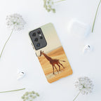 Giraffe Desert Scene, Phone Case