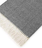 Grand plaid 100 % alpaga naturel avec motif à chevrons 