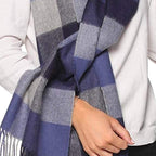 Luxurious Scarf, 100% Baby Alpaca, Blue Color