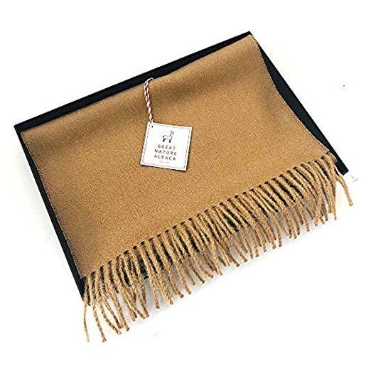 Écharpe Great Natural Alpaca 100% bébé alpaga, couleur camel 