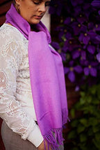 Luxurious Scarf, 100% Baby Alpaca,  Purple Color