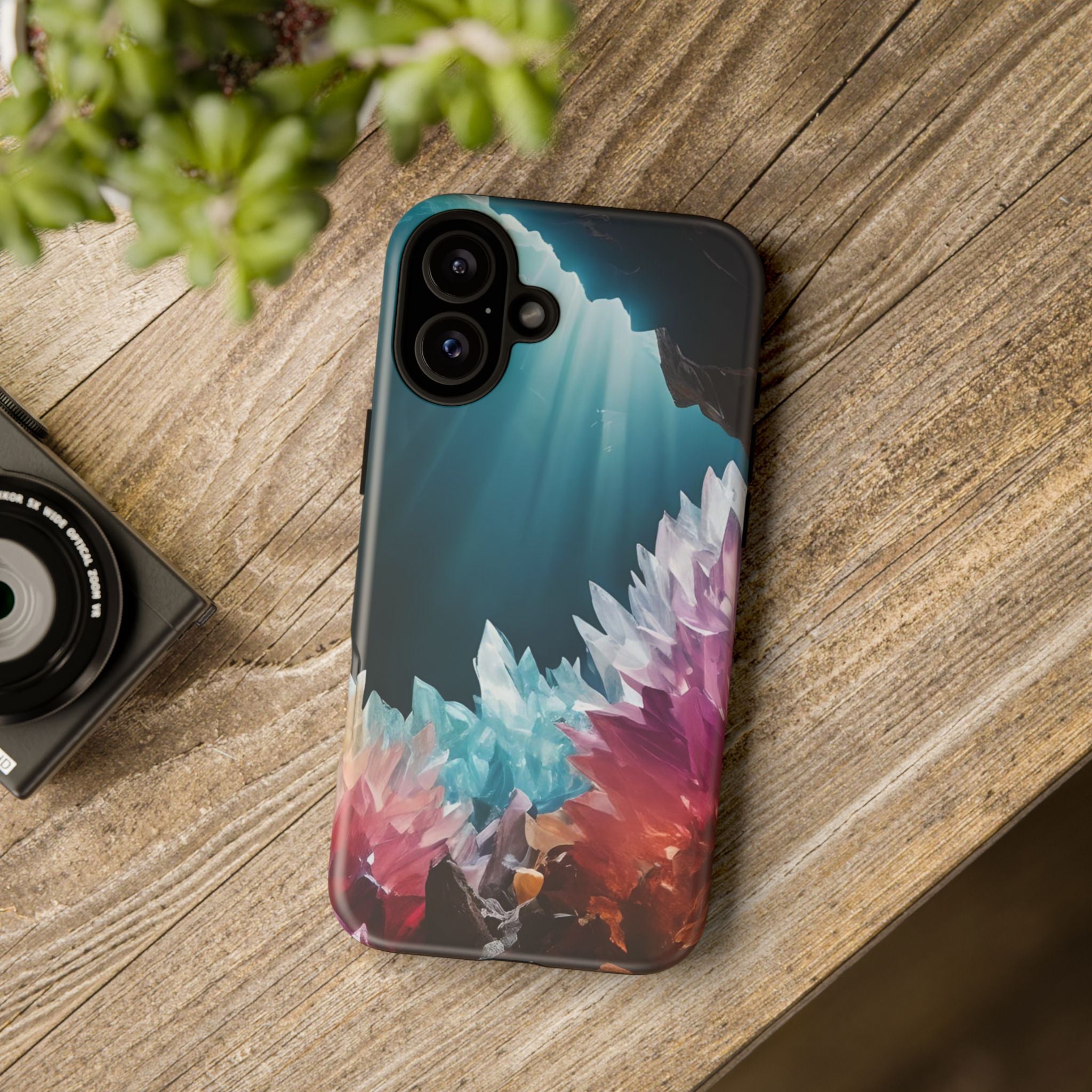 Colorful Crystal Cave Light Beam, Phone Case