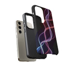 Neon Light Wave Abstract Glow, Phone Case
